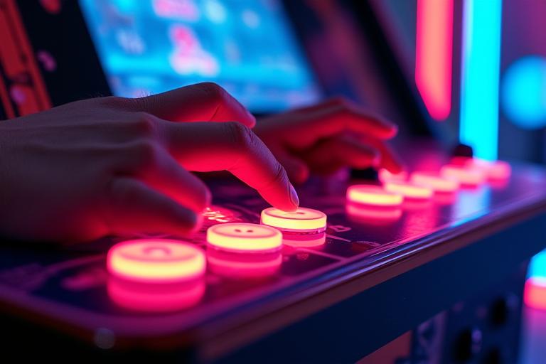 レトロフューチャリスティック・アーケードゲーム「ネオンシティランナー」